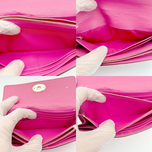 COACH Embossed Textured/Crossgrain Leather Slim Envelope Wallet F52345 (Fuchsia) - Picture 11 of 12